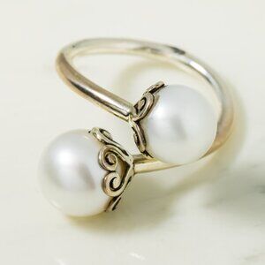 Sterling Silver Tiffany & Co. Paloma Picasso Cultured Pearl Ring Size 6